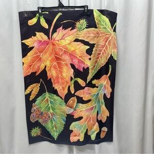 Andrea Tachiera Harvest flag large 28 X 40 fall decor yard leaves butterfly